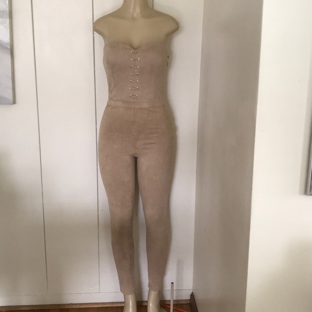 Bebe S beige jumpsuit